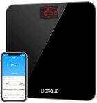 LIORQUE Digital Bathroom Scales for Body Weight, High Precision Weight Scale with App, Smart BMI Weighing Scale, Multiple Users, Sturdy Tempered Glass, 400 lb/180 kg