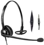 Beebang Cell Phone Headset with Noise Canceling Microphone 3.5mm Phone Headset with Volume Control and Mic Mute for iPhone Samsung Galaxy Huawei BlackBerry Mobile Phone iPad Laptops MAC PC Skype