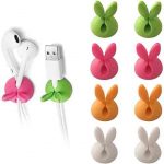 Cable Clips,Silicone Self Adhesive Cord Management,for Home,Office,Cubicle,Car Desk Cord Holder,Organizing Phone USB Charger Mouse Wire Organizer (6pc, Green)