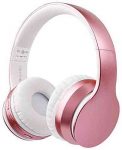 Bluetooth Headphones Over Ear, barsone Stereo Headphones with Microphone Wired and Wireless Headphones for Cell Phone/TV/PC (Rose Gold+)
