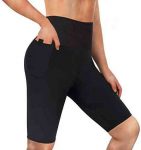 LODAY Neoprene Sauna Shorts with Pocket for Women Weight Loss Sweat Pants Workout Body Shaper Yoga Leggings
