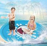 PGY 68″ Inflatable Splash Sprinkler Pad for Kids Toddlers Dogs Outdoor Water Mat Toys Baby Infant Wading Swimming Pool for 1 -12 Year Old Girls Boys