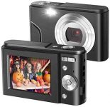 IEBRT Ultra HD Digital Camera,1080P Mini Kid Camera Vlogging Camera Video Camera LCD Screen 16X Digital Zoom 36MP Rechargeable Point and Shoot Camera for Compact Portable Kids Teens Gifts(Black)