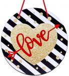 SICOHOME Valentine’s Day Door Decor,10″ Heart Wall Hanging Signs,Valentine’s Day Door Decorations for Wedding Bedroom livingroom Dining Room