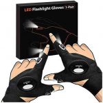 LED Flashlight Gloves Valentines Day Gifts for Him, Light Gloves Gifts for Men, Women, Fingerless Hand Light Tools for Fishing, Repairing, Camping, Cool Birthday Guy Gifts, Fathers Day Dad Gifts