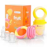 NatureBond Baby Food Feeder/Fruit Feeder Pacifier (2 Pack) – Infant Teething Toy Teether | Includes Additional Silicone Sacs
