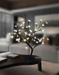 Lightshare 18 Inch Cherry Blossom Bonsai Tree, 48 LED Lights, 24V UL Listed Adapter Included, Metal Base, Warm White Lights, Ideal as Night Lights, Home Gift Idea