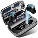 Donerton Wireless Earbuds, Bluetooth 5.0 Headphones 140 Hours Playtime Earphones with Charging Case, in Ear Headset IP7 Waterproof Earbuds Noise Cancelling Microphone, LCD Display, for Sports/Working