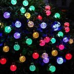 Rose-Sun Solar String Light Outdoor, 39Ft 60 LED Crystal Ball 8 Modes Waterproof Globe Lights for Garden, Patio, Home, Wedding, Party Outdoor Wall Decoration (Multicolor)