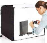 Amazon Basics Portable Foldable Photo Studio Box with LED Light – 25 x 30 x 25 Inches