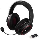 Infurture Wireless Gaming Headset 3D Bass Surround Sound for PC/PS4/PS5,Computer Headset with Detachable Noise Cancelling Microphone,Low-Latency Over-Ear Gaming Headphones