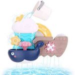 BBLIKE Bath Toys Bathtub Toy for Toddlers Kids 2 3 4 Year Old, Baby Bath Toys Bath Wall Toy Waterfall Squirt Water Fill Spin and Flow Shower Water Toys, Birthday Gifts for Boys and Girls Color Box