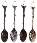 YAIKOAI 8 Pieces Vintage Carved Coffee Spoon Teaspoon Zinc Alloy Crystal Head Stirring Spoons Dessert Ice Cream Scoop for Cafe Home Office Bar Gadgets-Mixed Color