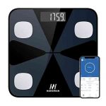 Body Fat Scale, Nakewan Smart BMI Scale Digital Bathroom Health Weight Monitor, Wireless Weight Scale, Body Composition Analyzer with High Accuracy Smartphone App 400 lbs – Black