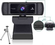 NexiGo 1080P 60FPS Webcam with Microphone for Streaming, Advanced AutoFocus, w/Privacy Cover and Tripod, N680P Pro Computer Web Camera for Online Learning, Skype Zoom Teams, Mac PC Laptop Desktop