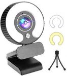 PIPHU Streaming Camera Streaming Webcam with Light HD 1080P Gaming Web Cam with Ring Light USB Webcams for Laptop, Desktop, Mac, PC, Monitor, MacBook Pro/air, Zoom, Computer, Xbox One, Windows 7/10