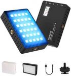 RGB LED Video Light,FLASHOOT LED On Camera Video Light with Built-in 3000mAh Rechargeable Battery RGB Camera Lighting Portable Mini Pocket Light for Camera Photography Camcorder Shooting YouTube Vlog