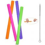 LIUMY Hollow Teething Tubes(4Pack-6.8″Long), Baby Teether Tubes, Soft Silicone Teething Tubes for Babies 0-6 Months and 6-12 Months, BPA Free/Freezable/Dishwasher and Refrigerator Safe