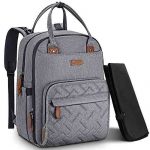Diaper Backpack Multifunction Baby Nappy Changing Bags Lightweight Maternity Neutral Diaper Bag Backpack for Mom Dad Waterproof Travel Backpack with Straps Light Grey