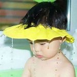 Shuiniba Baby Safe Shampoo Shower Bathing Protection Soft Shower Cap Hat Wash Hair Shield for Children Kids (Yellow)