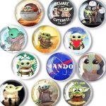 Glass Baby Yoda Magnets for Fridge, Mini Cute Magnets for whiteboard Lockers Refrigerator Office Cabinet Dishwasher Magnets Decorative Cover Hold Photo