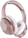Pink Active Noise Cancelling Headphones, Mpow 45Hrs Playtime Bluetooth 5.0 Headphones with Microphone, Quick Charge, Deep Bass, Wired Wireless Headset for Girls, Women, Adults, Online Class, Office