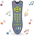 Baby Musical TV Remote Control Toy with Light and Sounds, Early Education Learning Toy for 6 Months+ Infants, Toddlers, Babies, Language Development Toy from Number 0-9 in English, French, Spainsh