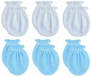 RATIVE Newborn Baby Cotton Gloves No Scratch Mittens For 0-6 Months Boys Girls