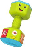 Fisher-Price Laugh & Learn Countin’ Reps Dumbbell rattle toy with music, lights and learning content for baby and toddler ages 6-36 months