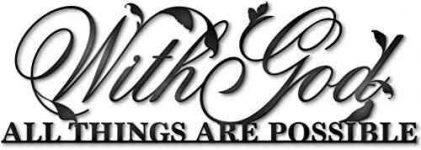 ViveGate With God All Things Are Possible Sign Metal Wall Decor, 18″X6″ Inch Religious Scripture Black Christian Bible Verses Everthing Is Possible with God Bibical Wall Hanging Decoration