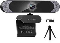 Webcam with Microphone, 2021 DEPSTECH 4K Webcam with Sony Sensor Autofocus Web Camera with Privacy Cover and Tripod, 8MP USB Webcam for Laptop PC, Streaming Webcam for Zoom, Skype, Facetime, YouTube