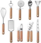 9Pc Kitchen Utensils Set, Stainless Steel Cooking Utensils with Wooden Handles, Your Good Assistant in Kitchen