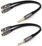 Kingtop 2 Pack 3.5mm Combo Audio Adapter Cable for PS4,Xbox One,Tablet,Mobile Phone,PC Gaming Headsets and New Version Laptop
