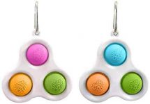Danisse Baby Simple Dimple Sensory Toys, Early Education Toys, Mini Silicone Gadgets, Simple Dimple Toys for Toddlers, Easy to Use and Decompression, Easy to Attach Keychains, (Two Pieces)