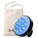 Ithyes Shampoo Brush Silicon Scalp Massager Hair Brush Wet Dry Comb Head Rubber Care Improve Blood Circulation for Men,Women,Pets, Black