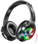 Bluetooth Headphones with RGB Light, Vogek Stereo Wireless Headphones Over Ear with Built-in Mic, Deep Bass and 40H Playtime, Lightweight Foldable Headset with Wired Mode for Travel Home Office Game