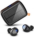 Hallomall Wireless Earbuds Solar, 160hrs Playtime Hi-Fi Stereo Bluetooth 5.0 Headphones with Solar & USB-C Fast Charging Case CVC8.0 Noise Cancelling Mic Waterproof Touch Control Earphones for Sports
