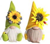 Spring Bumble Bee Gnome,Honey Bee Spring Decorations for Home Farmhouse Kitchen,Bee Day Party Decorations,Scandinavian Tomte Nisse Dwarf Figurines,Plush Collection for Birthday Present /Gifts (D-2PC)