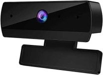1080P Webcam with Microphone, HD USB Computer Camera for Streaming Online Class or Office, PC Mac Desktop Laptop, Plug and Play, for Zoom/Skype/Teams/OBS, Conferencing and Video Calling