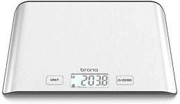 BRONA Digital Kitchen Food Scale 5KG / 11lb Multifunction for Cooking, Baking, Meal Prep, Keto Diet Weight Loss, 0.1oz / 1g Accuracy, Stainless Steel