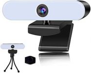 1080P HD Webcam with Light and Noise Reduction Microphones & USB Camera for Computer Video Conferencing, Teaching, Streaming and Gaming(Privacy Cover &Tripod Included)