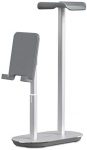 Havit Headphone Stand and Phone Holder Height & Angle Adjustable Gaming Headset Holder Mobile Phone & Tablet Mout Stand for Desk PC Gamer Offices and Desktop Silver