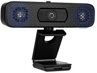 1080P HD Webcam with 2 Speakers & Built-in Microphone for Computer Monitor,90 Degree View Angle Desktop USB Stream Camera with Privacy Cover for Conferencing Video Call/Network Teaching/YouTube/Skype