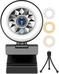 Webcams 1080p Webcam with Ring Light for Streaming, Web Cameras for Computers, Computer Camera with Microphone, USB Web Camera Web Cam with Tripod for PC Laptop Desktop Gaming Mac MacBook Pro