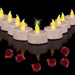 Battery Operated Tea Lights Candles: 50Pack Flameless Led Tea Light Realistic and Bright Flickering Electric Candle Lamp Holiday Gift Long Lasting 100+Hours for Wedding & Home Decoration (Warm Yellow)