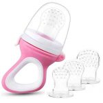 Baby Fresh Food Feeder/Fruit Feeder Pacifier- Tinabless Infant Silicone Teether Feeder, Includes 3 Different Sized Silicone Pouches for Toddlers & Kids