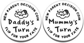 New Parents Gift for New Mom Dad Funny Decision Coin for First Time Mommy Daddy to Be Expecting Mother New Baby Birthday Present for Pregnancy Women Men Double-Sided Father’s Day Gifts