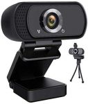 HD Webcam 1080P,Lasllaves USB Webcam Plug and Play Web Cam for Live Streaming,Web Camera for Computer PC Laptop Desktop,110 Degree Wide Angle Webcam with Microphone for Video Calling Recording Gaming