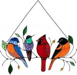 Metal Wire Stained Glass Sunscreen Wire Dyed high-Color Magic Hanging Multi-Color Bird Series Art Decoration Glass Window Decoration Home Decoration (20)