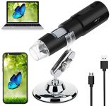 Necesa Wireless Digital Microscope,USB Microscope 50-1000 X Magnification Pocket Handheld Mini Portable WiFi Microscopes Camera for Kid Children Adult